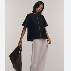 maeve emmy short-sleeve swing blouse